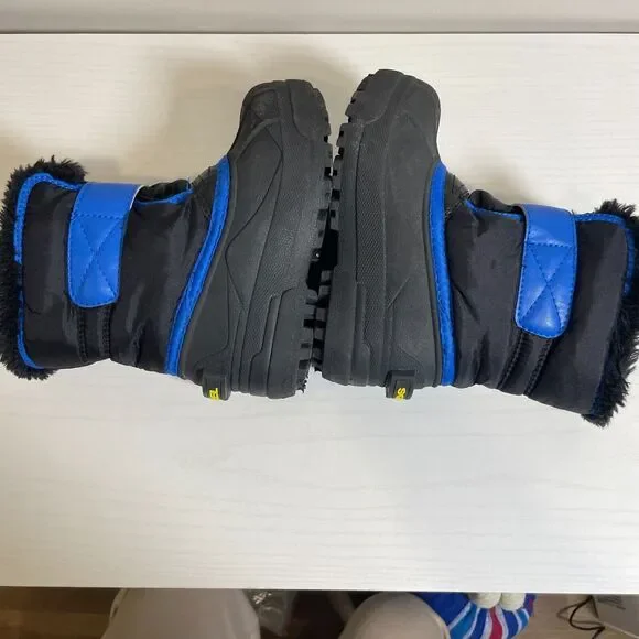 SOREL Children's Snow Commander Boots Black/Blue Size 10 Winter Warm Logo - Picture 7 of 9